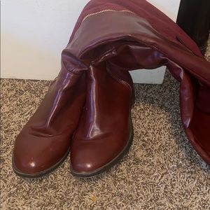 Knee high burgundy boots